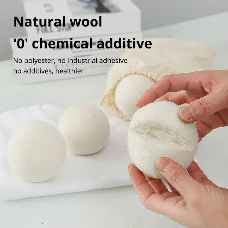 Nature Wool Dryer Balls Fabric Softener Ball for Sensitive Skin Reusable Softener Laundry Ball Home Washing Machine Accessories Oasis Select
