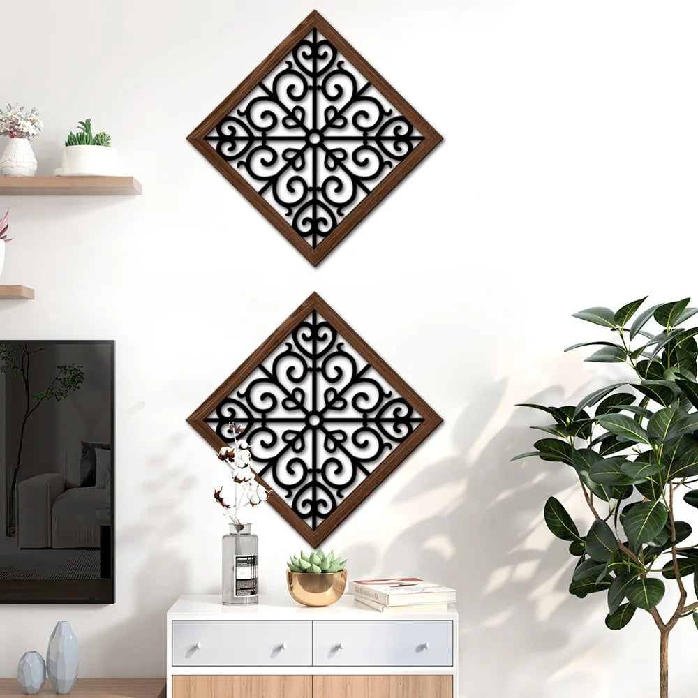 Wooden hollowed out UV printed wood grain home wall decoration can be pasted with living room and bedroom murals room decor Oasis Select