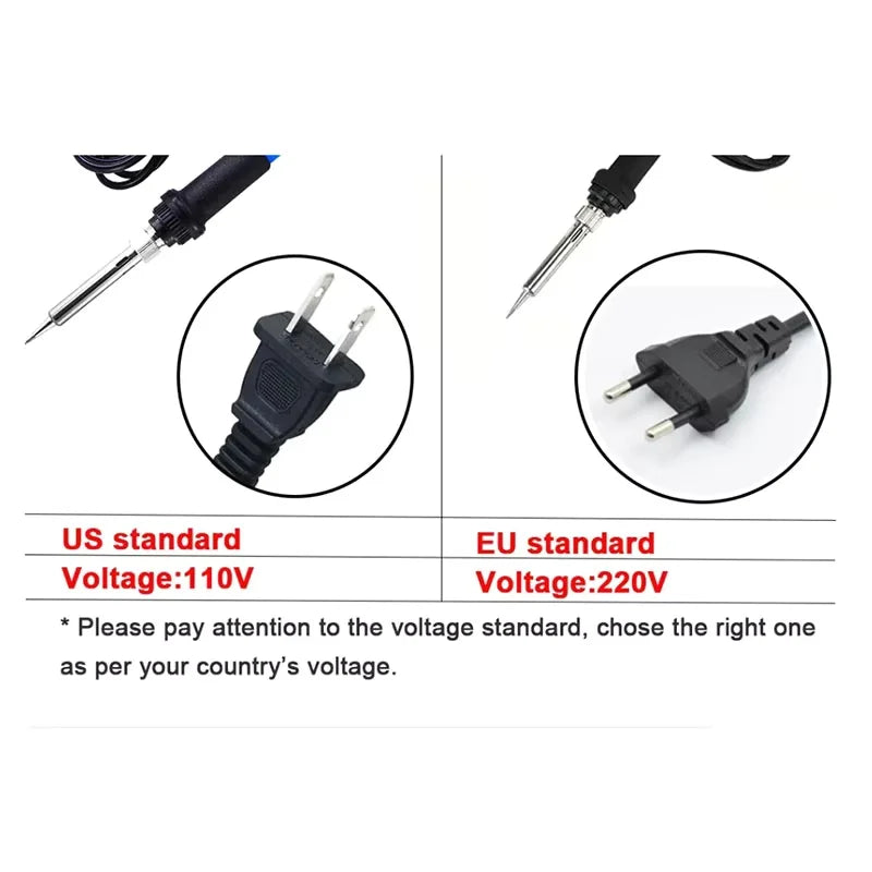 1/5/6pcs 60W 220V EU Adjustable Temperature Electric Soldering Iron Welding Iron Rework Station Heat Pen Tips DIY Repair Tool Oasis Select