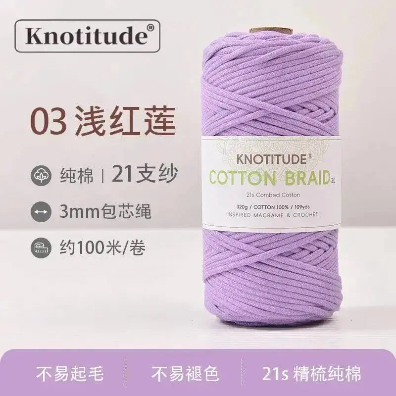 3mm Macrame Braid Cotton Cord 109Yards Pure Cotton Rope For Bracelet Knots, DIY Craft Making 100m Oasis Select Light Red Lotus 3.0mm 100m