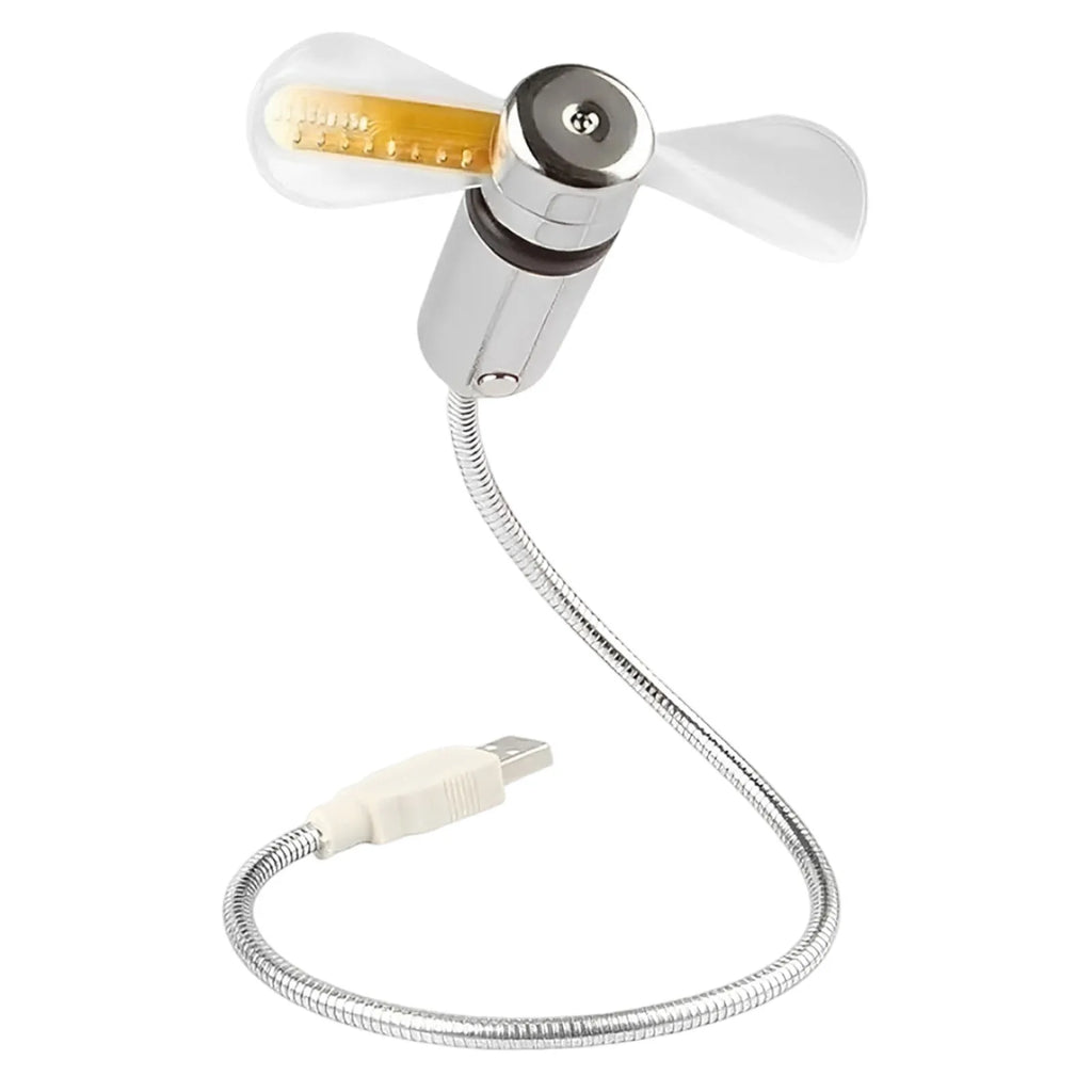 Portable Flexible Cooling Fans Temperature Display Function Creative Mini Fan Mini USB Cooling Fan for PC Laptop Desktop Oasis Select White China Mainland