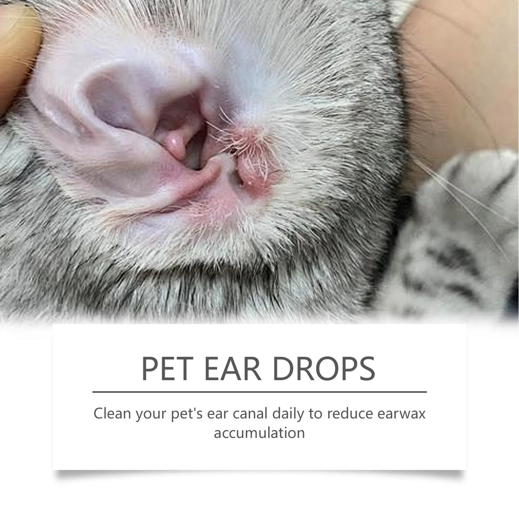 Pet Ear Cleaner Remove Ear Mites Fungus Deep Cleansing Pet Ear Dirt Reduce Redness Odor Gentle Deodorizing Itching Relieve Drop Oasis Select