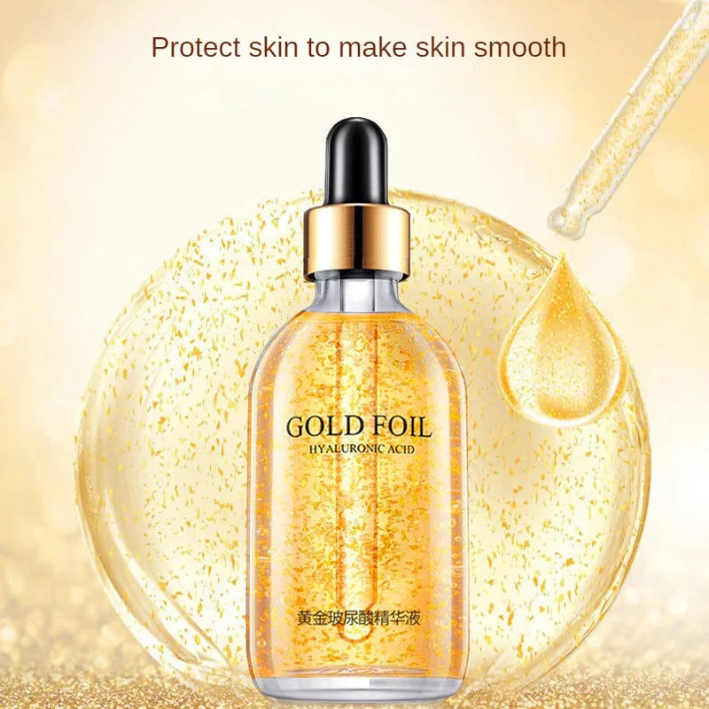 24K Gold Foil Face Serum 100ml – Moisturizing Skin Essence Gold Facial Serum Oasis Select
