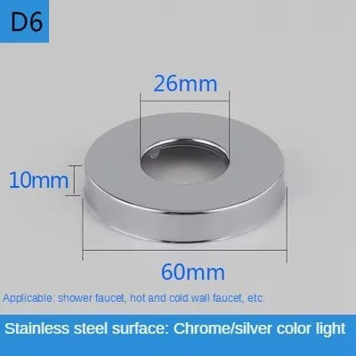 2PCS 1/2"3/4"Faucet Decorative Cover Stainless Steel Water Pipe Connector Heighten Valve Panel Shower Kitchen Faucet Accessories Oasis Select D6-2pcs