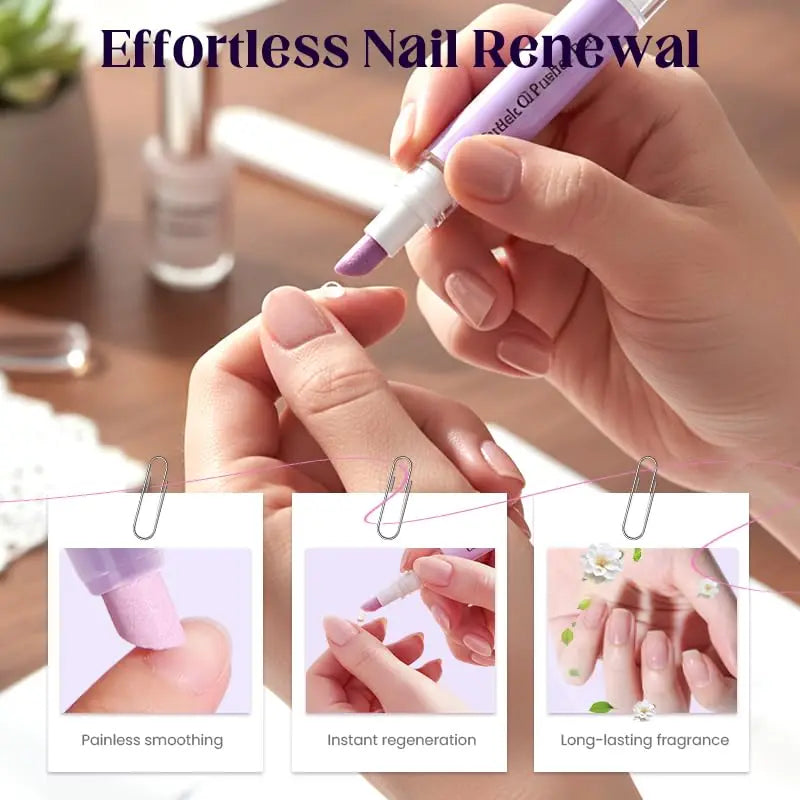 2-in-1 Cuticle Oil Pusher Pen | Lavender Nail Care Tool Cuticle Care Pen Oasis Select