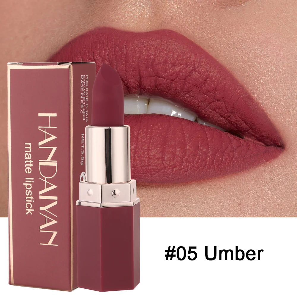 HANDAIYAN Matte Lipstick – 6 Shades, Long-Lasting & Moisturizing
