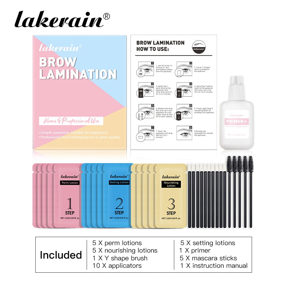 Lakerain Eyebrow Perm Set Long Lasting Natural Effects Make Fuller & Thicker Eyebrow Portable Smaller Packaging For Beginners Oasis Select