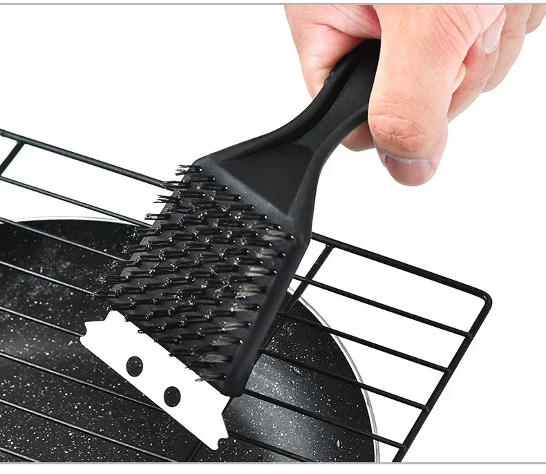 For Barbecue Grill Brush Steel Wire Bristles BBQ Cleaning Brushes Durable Cooking Tool Outdoor Home BBQ Gas Kit Accessories Oasis Select