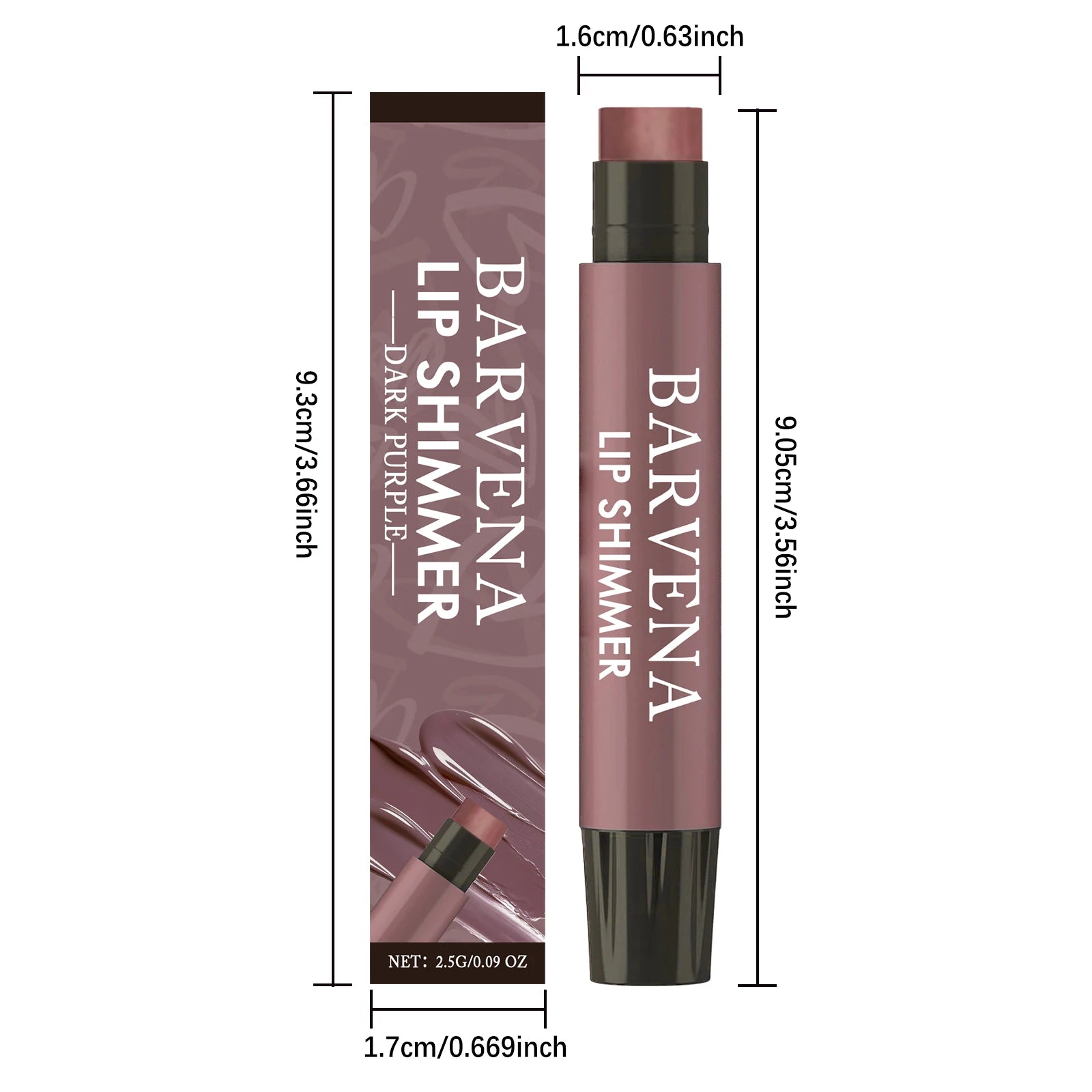 Lip Shimmer Dark Purple Tinted Lip Balm Stick Long Lasting Hydration with Natural Glowy Finish Moisturizing & Nourishing Makeup Oasis Select