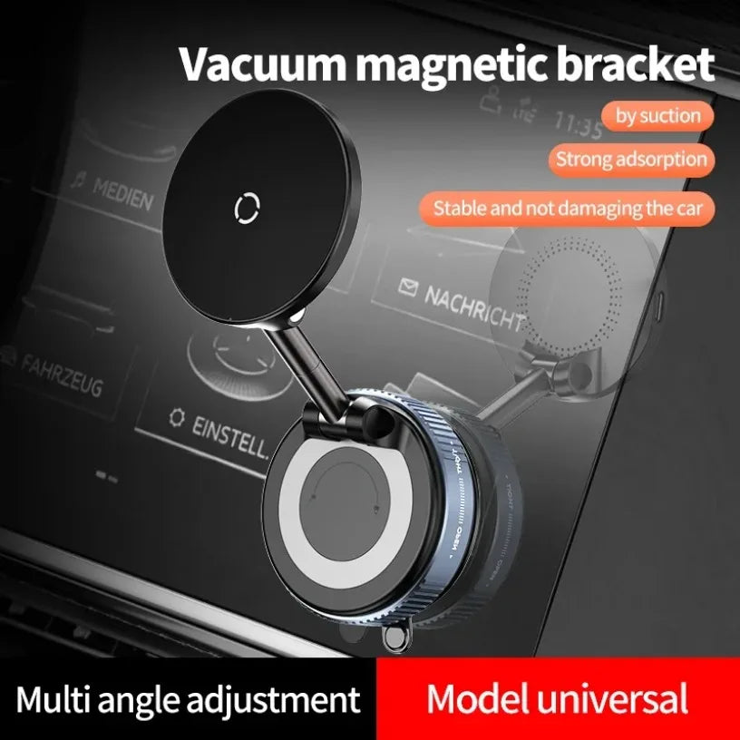 Super Strong Magnetic Car Wireless Charger Phone Holder 360° Rotation Vacuum Suction Cup For iPhone 12-16 Series Fast Charging Oasis Select