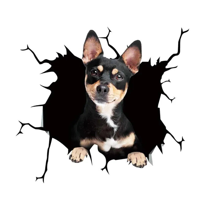 1Pc 3D Dog Pattern Waterproof PVC Toilet Sticker Creative WC Bathroom Stickers Home Decorations Cute Mouse Expression Decals Oasis Select style K-15X15CM