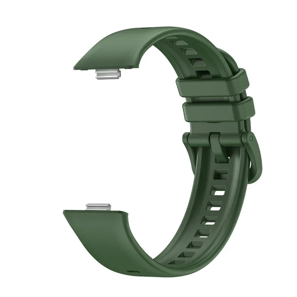 Silicone Strap for Huawei Watch Fit 4 / Fit 3 Colorful Buckle Smartwatch Band Oasis Select green