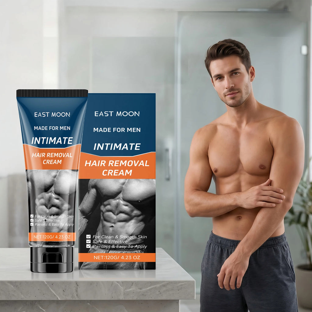 Men Hair Removal Cream Gentle Painless Depilatory Cream for Male Chest Back Underarm Low Irritation Full Body Hair Remover Oasis Select