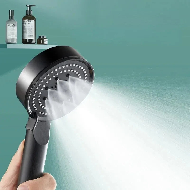 Black 5 Modes Shower Head Adjustable High Pressure Water Saving Shower Head Water Massage Shower Head Bathroom Accessories Oasis Select