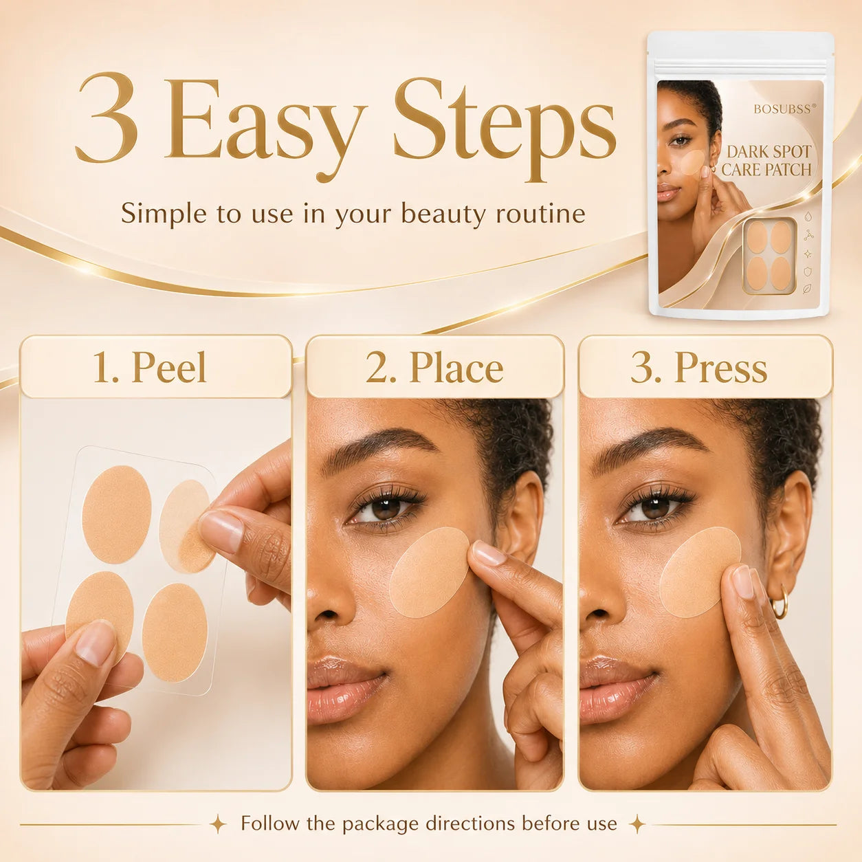 Dark spotcare patch, crafted for natural makeup looks. Thin-edged & soft, easy to fit into your daily beauty routine. Oasis Select