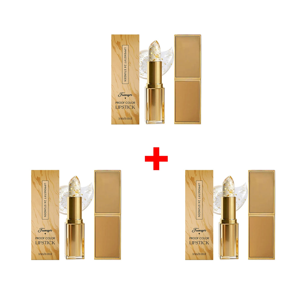 Golden Foil Color Changing Lipstick,Moisturizing and Smoothing Tinted Lip Care Radiant Lip Glow, For All-Day Comfort Oasis Select 3 X 3.5g boxed