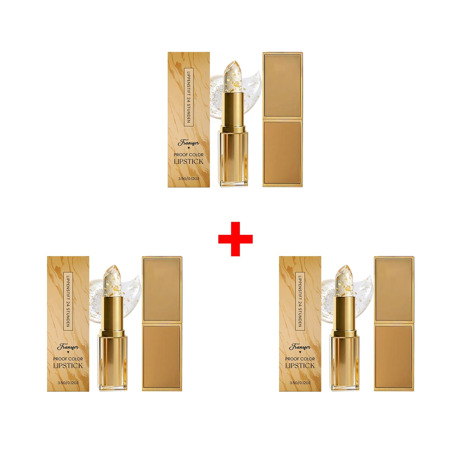 Golden Foil Color Changing Lipstick,Moisturizing and Smoothing Tinted Lip Care Radiant Lip Glow, For All-Day Comfort Oasis Select 3 X 3.5g boxed