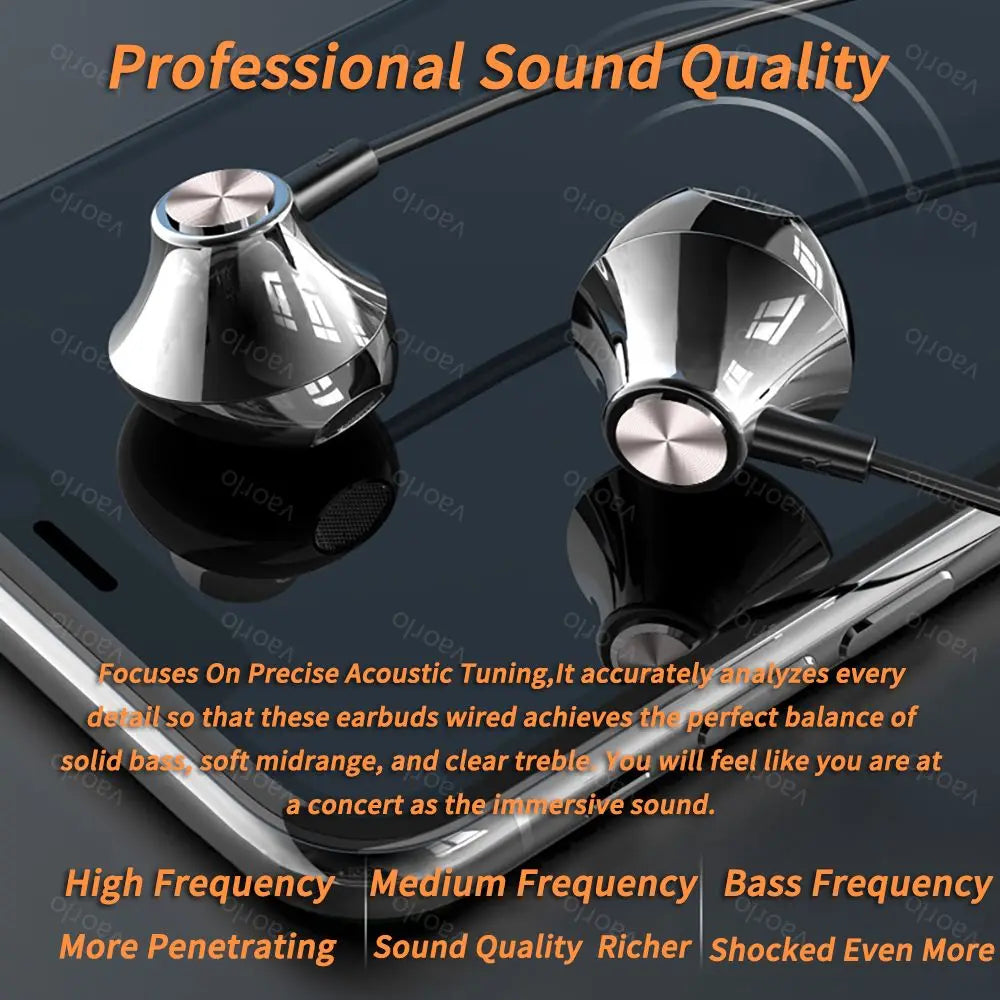Digital Chip Wired Earphone 3.5mm AUX/Type C 9D HiFi Surround HD MIC In-Ear Karaoke Headsets For Samsung Huawei Xiaomi iPad PC Oasis Select