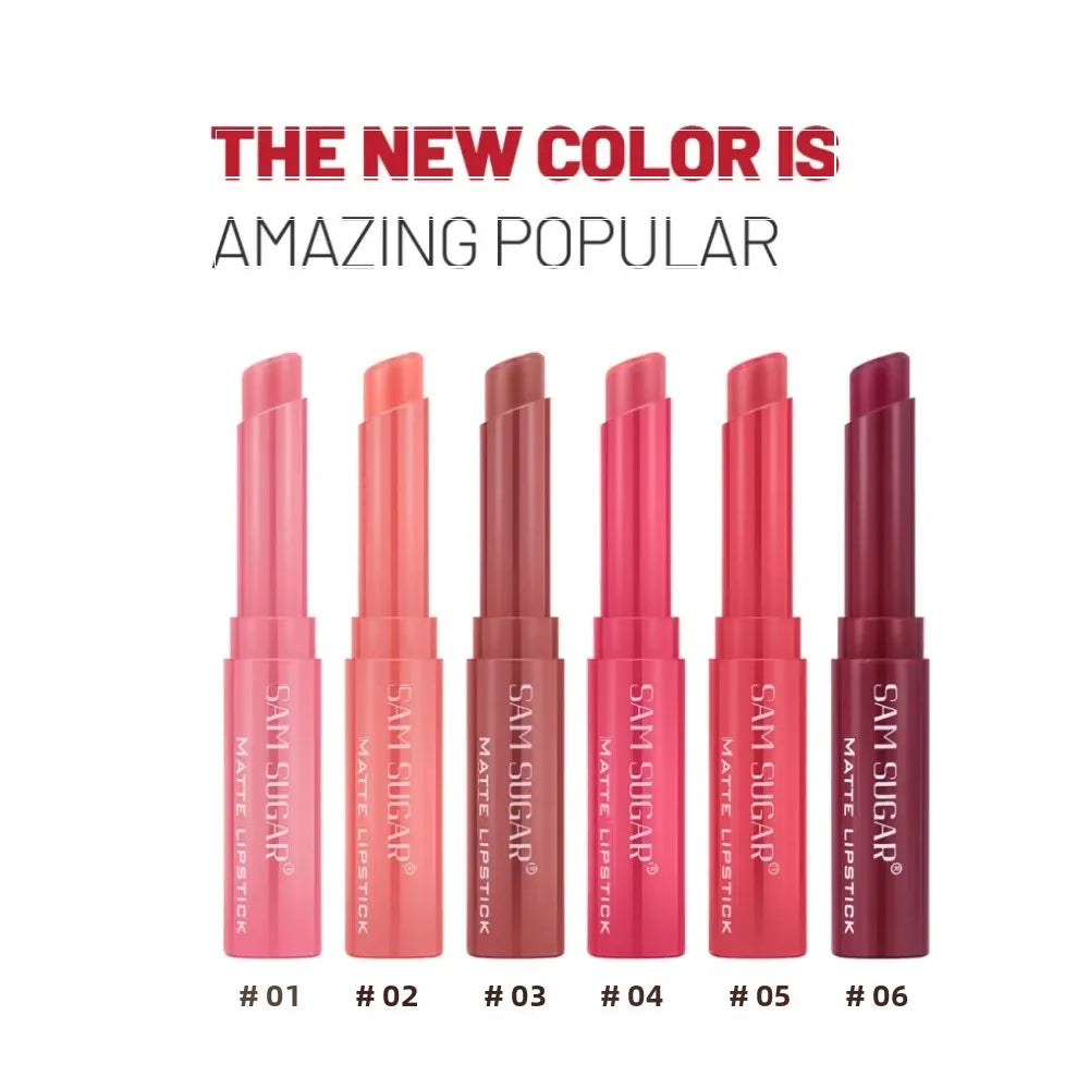 SAM SUGAR 6-Color Velvet Matte Lipstick Set – Long-Wear
