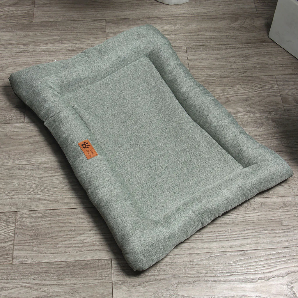 New Square Dog Bed, All-season Pet Bed, Cat Bed, Summer Cotton and Linen Breathable Pet Pad Dog Cooling Mat Oasis Select Navy 72x55x7CM