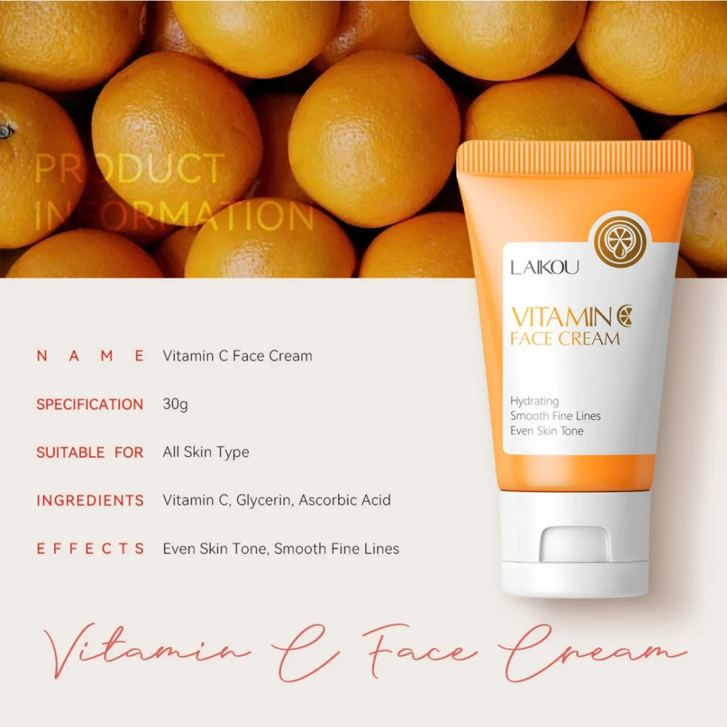 LAIKOU Vitamin C Face Cream – Brightening & Hydrating 30g Vitamin C Face Cream Oasis Select