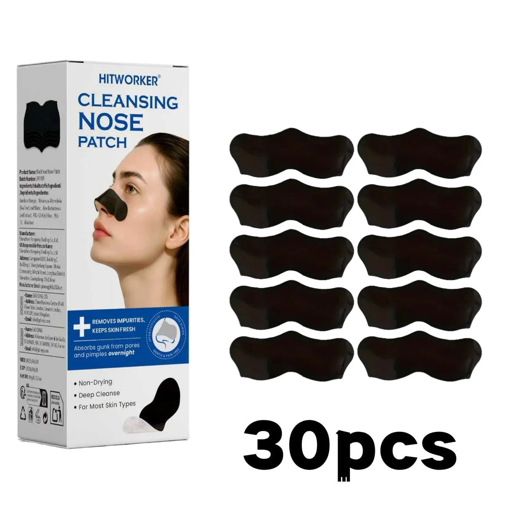 HITWORKER Blackhead Remover Nose Patch Charcoal Pore Strips Deep Cleansing Nose Strips Oil Control Pore Cleaner Skin Care Oasis Select 30pcs