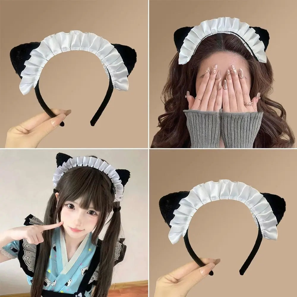Lovely Polyester Cat Ear Headbands Japanese-Style Photography Props Lolita Hair Hoops Maid Cosplay Hair Accessories Stage Oasis Select