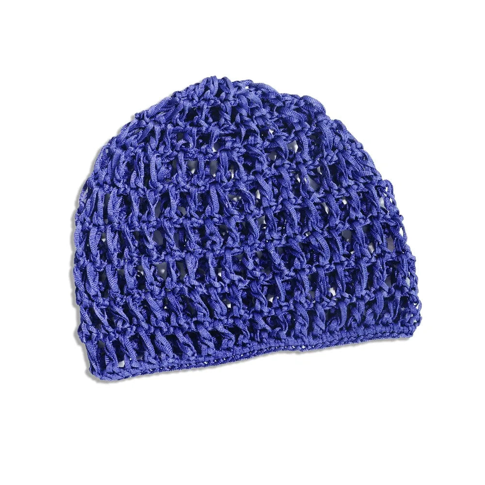 Simple Breathable Hair Net Cap Crochet Cap Comfortable Wig Caps Hollowout Mesh Turban Hat for Women Oasis Select Dark Blue