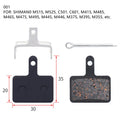 Bicycle E-Scooter Metal+Resin Sintered Disc Brake Pads For SHIMAN0/M355/M515 Etc Cycling Bike Disc Brake Pad Parts Oasis Select A