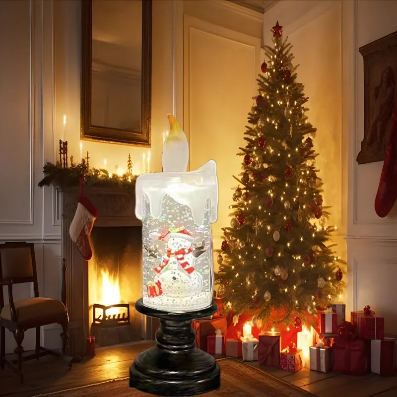 Christmas Candle Night Light Desktop Decoration - LED Luminous Ambient Ornament Gift for Home Scene Setup Oasis Select snowman
