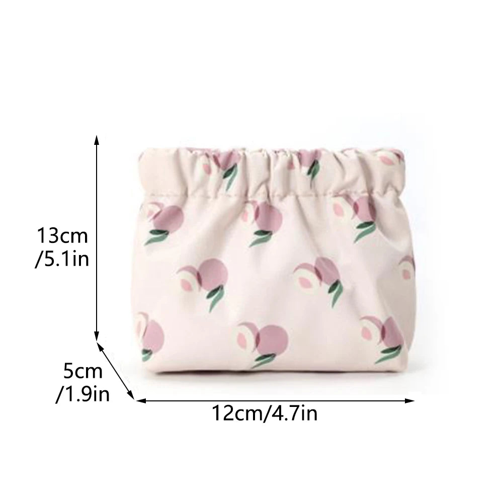 Fruit Print Mini Makeup Bag – Waterproof Portable Cosmetic Pouch