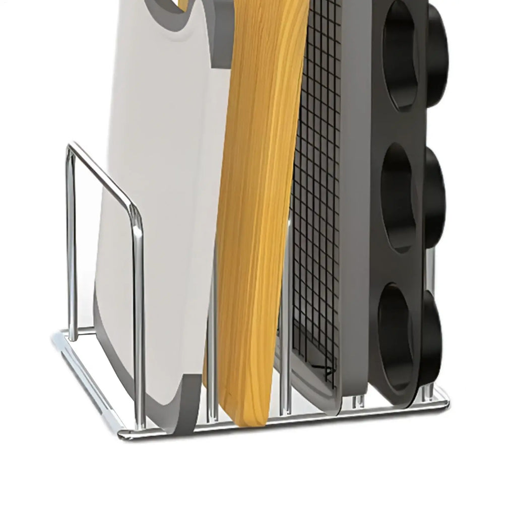 Cutting Board Holder Stand Rustproof Slim Organizer Cutting Board Organizer for Offices Books Files Cookware Pans Home Indoor Oasis Select