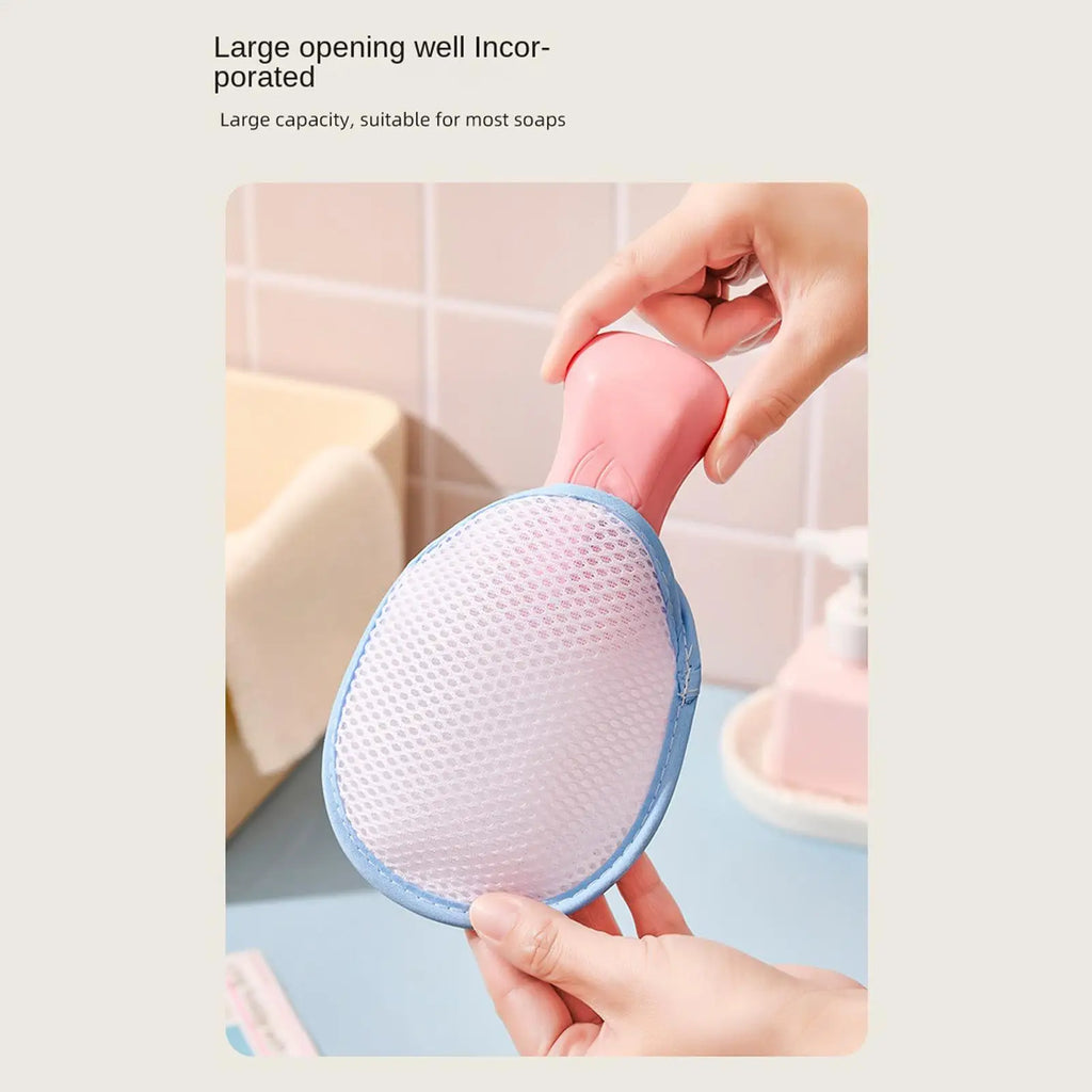 Soap Foaming Net Mesh Pouch with Lanyard Fast Foaming Shower Travel Holder Net Bath Flower Scrubbing Bathroom Accessories Oasis Select