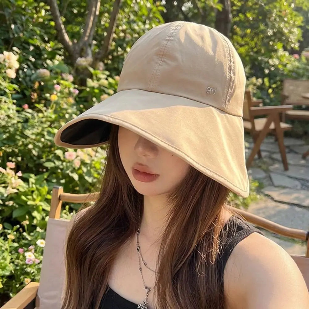 Fashion Wide Brim Women's Sun Hat Quick-drying Foldable Fisherman's Hat UV Protection Waterproof Cycling Cap Summer Outdoor Oasis Select