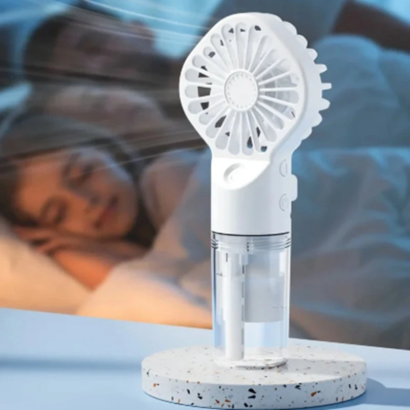 USB Rechargeable Mini Misting Fan – 4 Speeds | Portable Spray