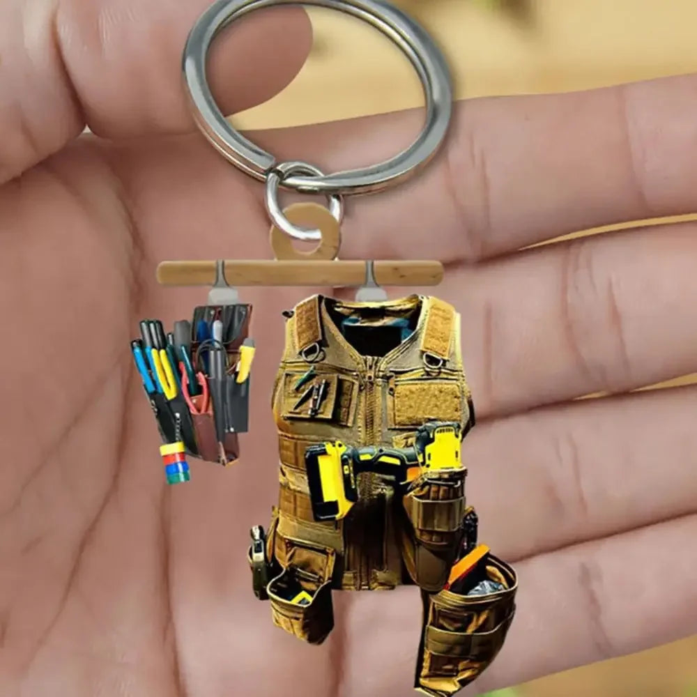 50PCS Acrylic Keychain Unique Electrician Tool Keyring Electrician Tool Bag Hanging Pendant Decoration Bag Accessories Gift Oasis Select