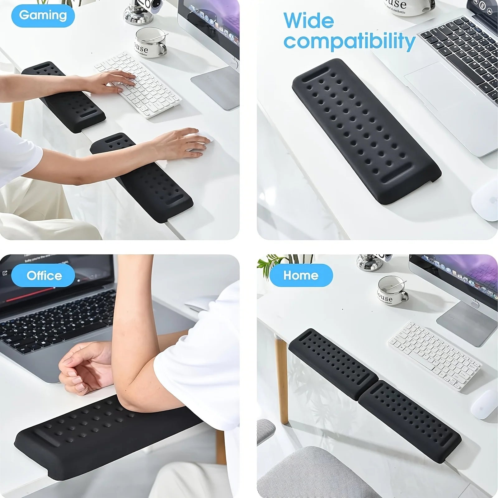 33.81 oz-Shaped Desk Pad with Non-Slip Foam Base And Ergonomic Wrist/Forearm Support - Comfortable Wrist Rest for Computer Work Oasis Select