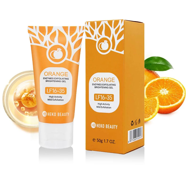 Orange Enzymes Exfoliating Gel Mild Exfoliation Moisturizing Brighten Skin Tone Facial ＆ Body Cleansing Peeling Scrub Oasis Select