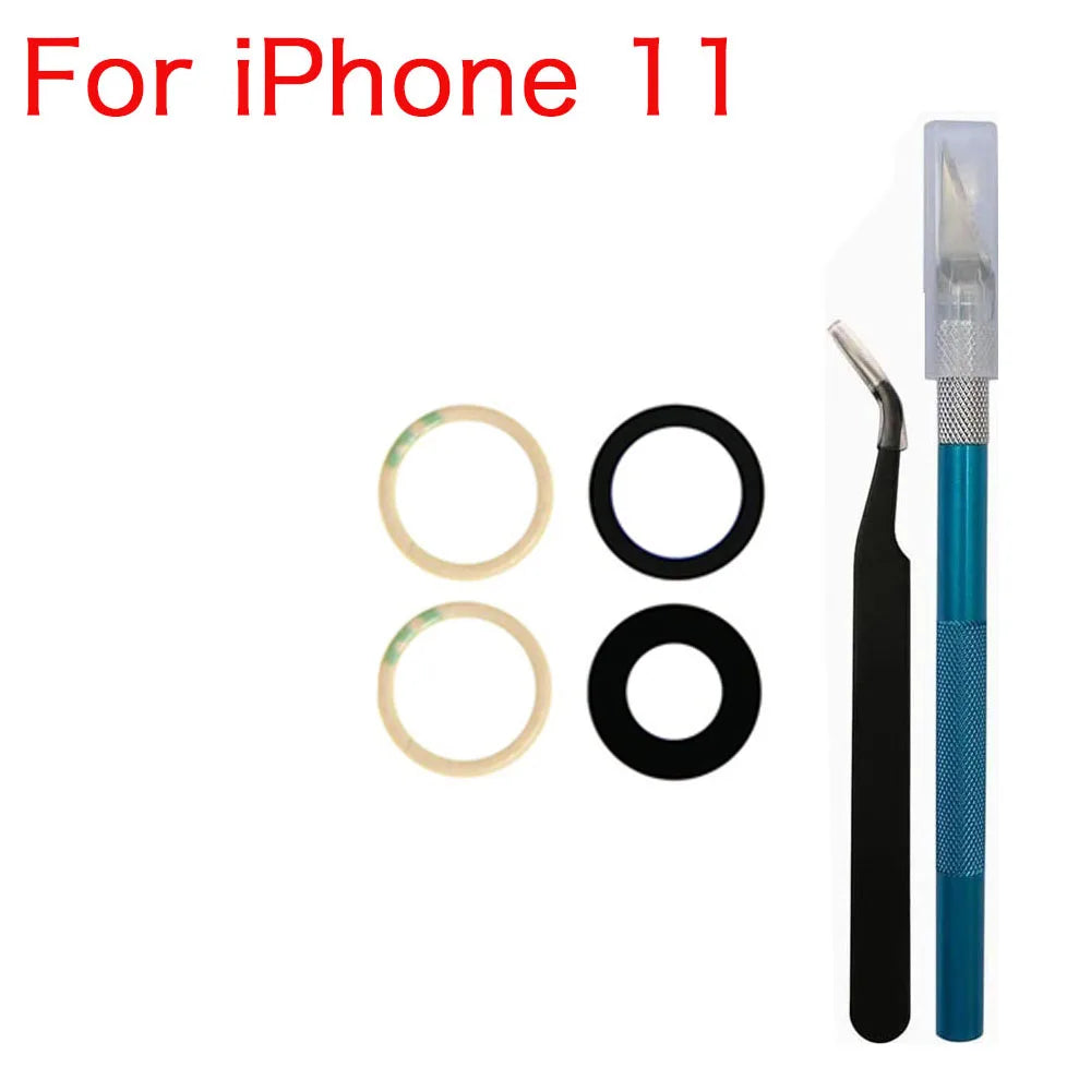 iPhone Rear Camera Lens Glass + 3M Adhesive & Repair Tools