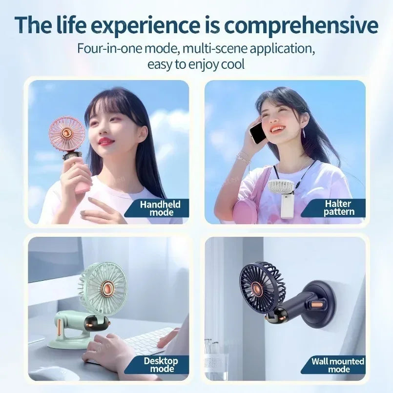 URGGU Mini Portable Neck Fan – 5-Speed USB Rechargeable
