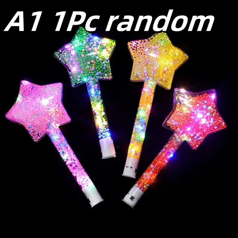 LED Luminous Magic Star Rod Light-up Wand Glow Stick Christmas New Year Party Prop Concert Glowing Stick Birthday Party Supplies Oasis Select A1