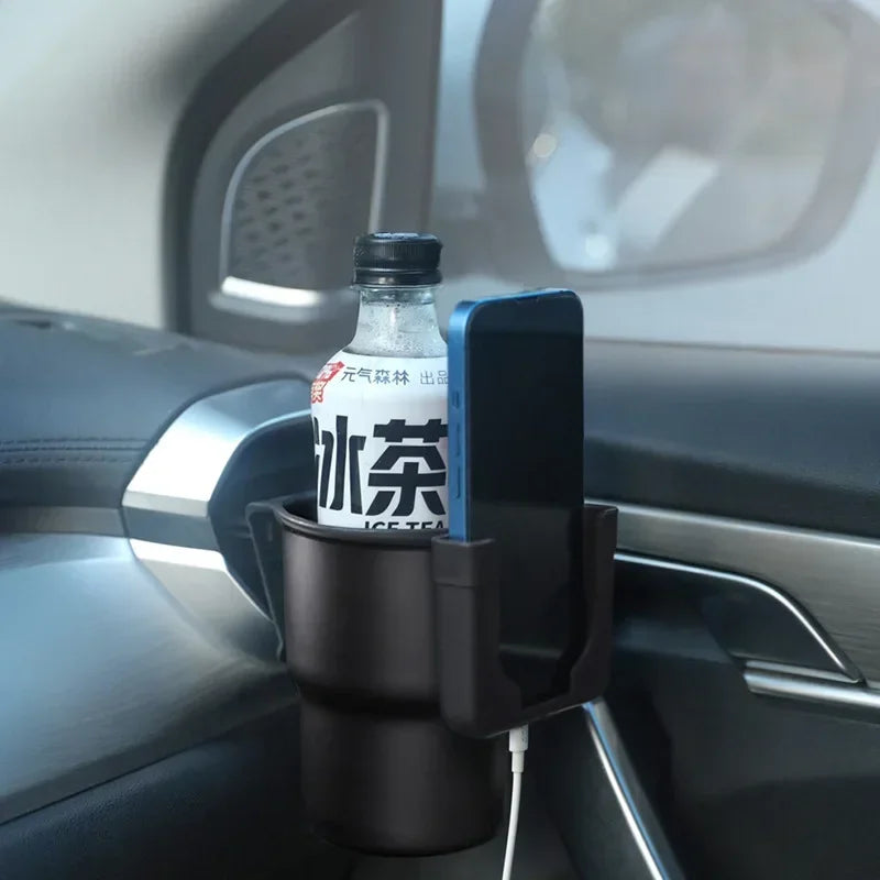 Car Water Cup Holder 2 in 1 Beverage Holder Trash Can Mobile Phone Holder Air Outlet Chair Back Door Armrest Multifunctional Box Oasis Select