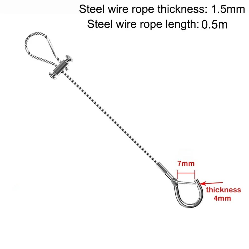 High Quality Stainless Steel Wire Rope Adjustable With Locking Retractable Fastening Hanging Rope Oasis Select 1.5mmx0.5m