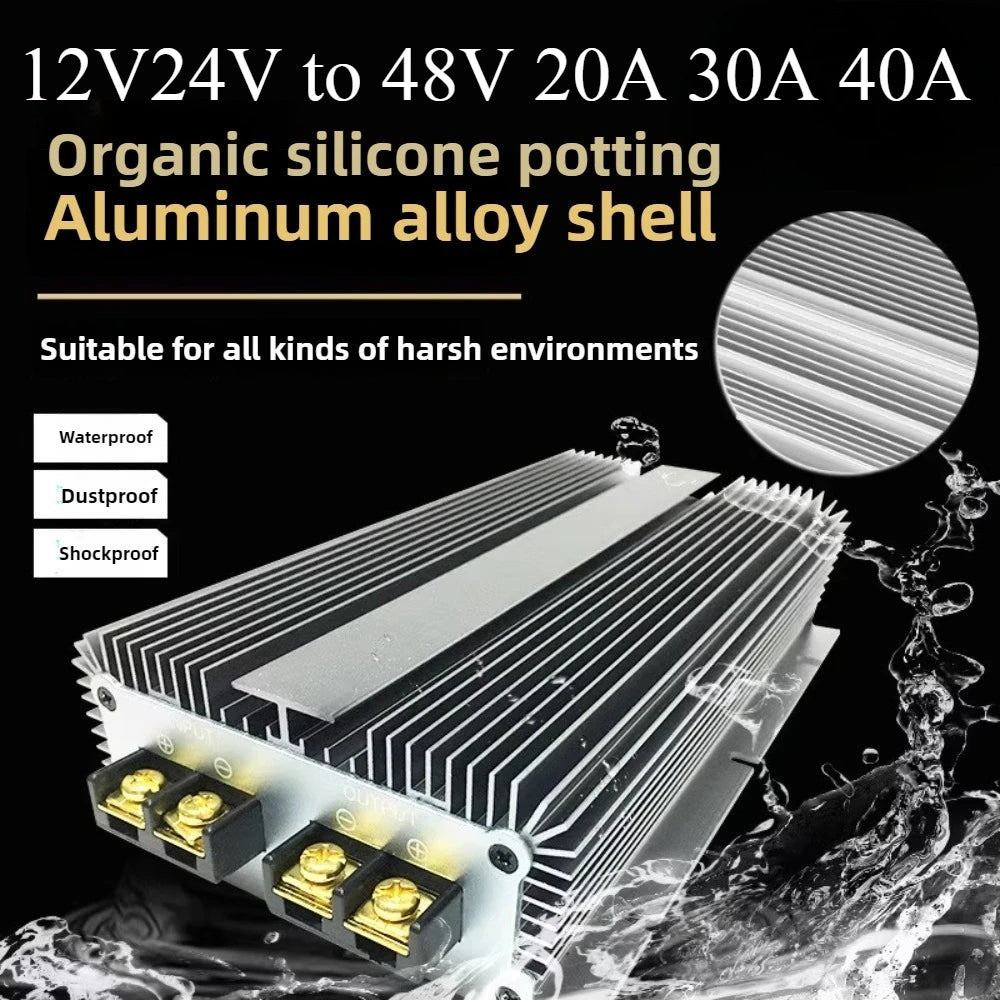 12 Volt to 48 Volt Voltage Regulator 20A-40A 12V24V to 48V Step Up Power DC-DC Boost Converter for Electric cars Oasis Select