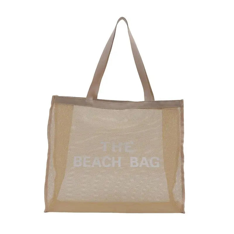 Mesh Tote Bag for Women Reusable Large Shoulder Shopping Bag Durable for Poolside Fitness Travel Oasis Select A8