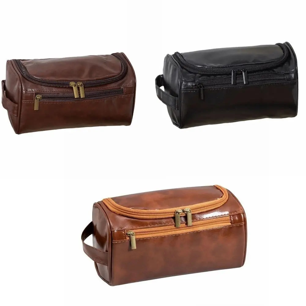 PU Leather Travel Cosmetic Bag – Waterproof Makeup Organizer