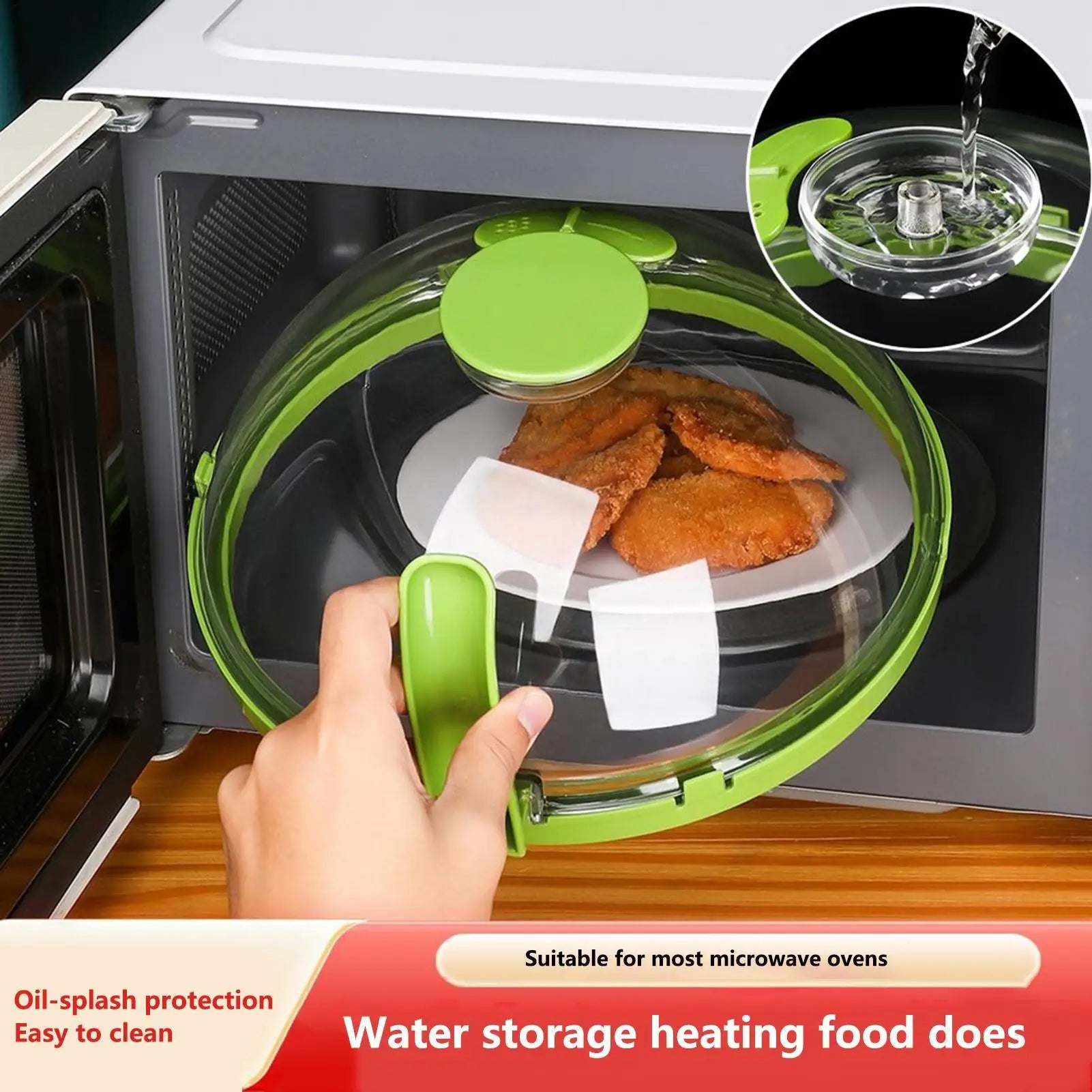 Microwave Cover Clear Microwave Splatter Cover with Water Steamer and Handle Microwave Splash Guard Cooker Lid Kitchen Gadgets Oasis Select