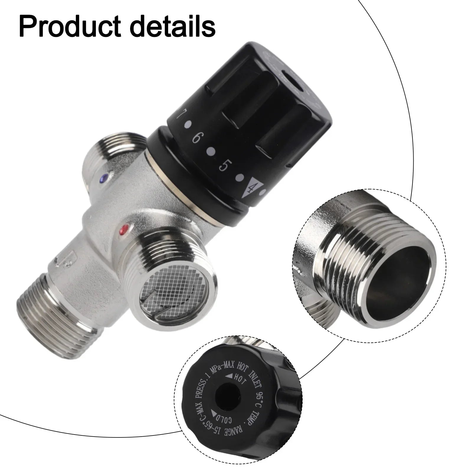 Solar Heater 34 Inch DN20 Thermostatic Mixing Valve Advanced Technology to Prevent Scalding and Comfort in Water Use Oasis Select