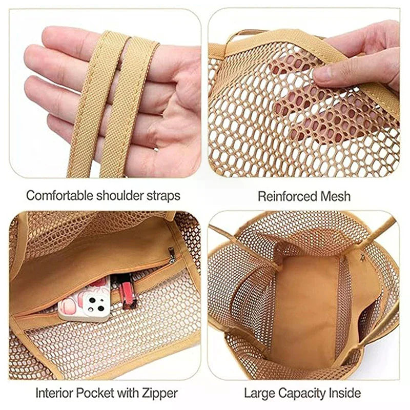 Summer Mesh Tote Bag Women's Breathable Shoulder Bag 여름용 메쉬 핸드백 Сумка женская Lightweight Bag Oasis Select