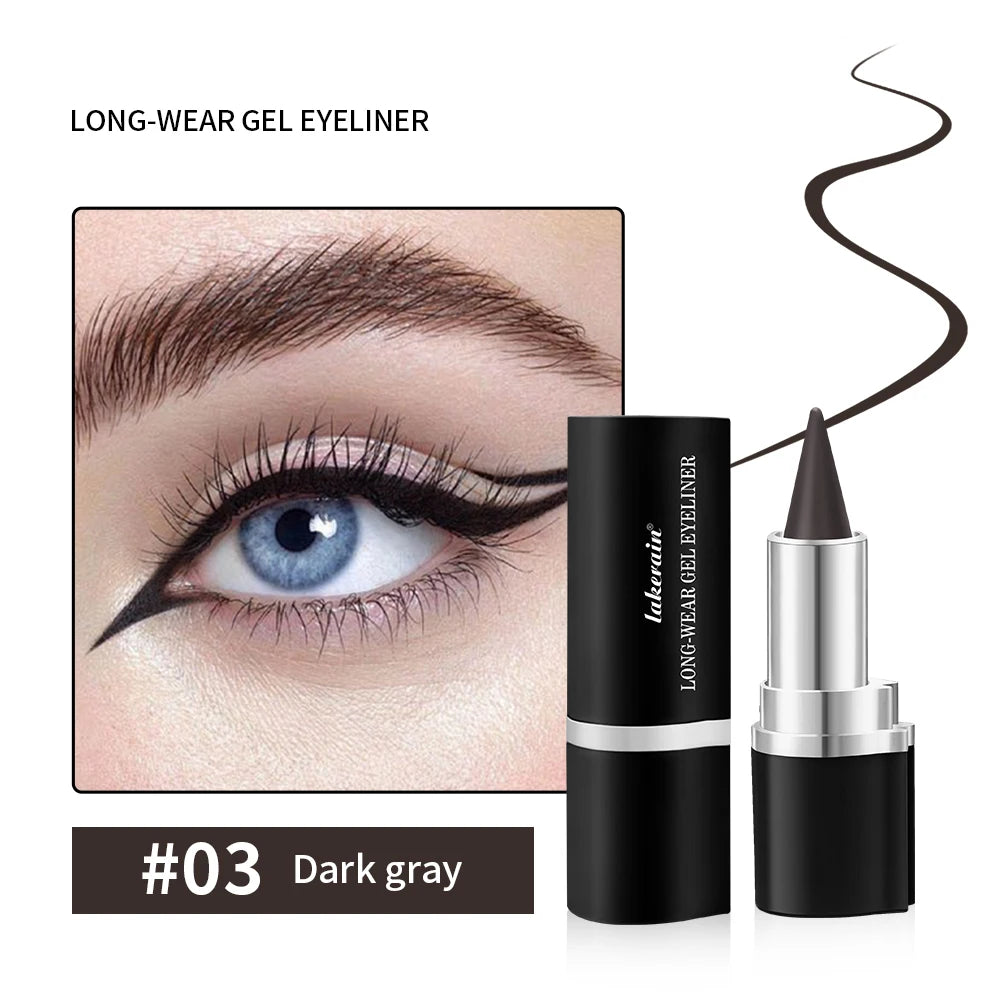 Eyeliner Creamy textureLong Lasting Waterproof Matte Black Silver Brown Eye Liner Pen Make Up For Women Cosmetic Oasis Select 3Dark Gray